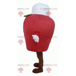 Obří a usměvavý červený sněhulák maskot - Redbrokoly.com