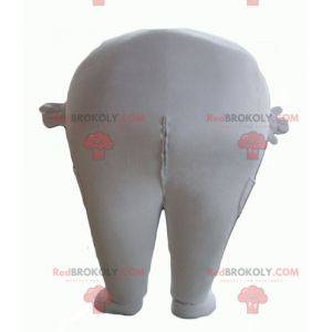 Mascote dente branco gigante fofo e sorridente - Redbrokoly.com