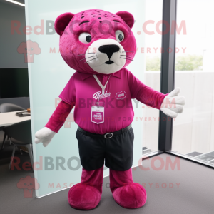 Magenta Jaguar maskot drakt...