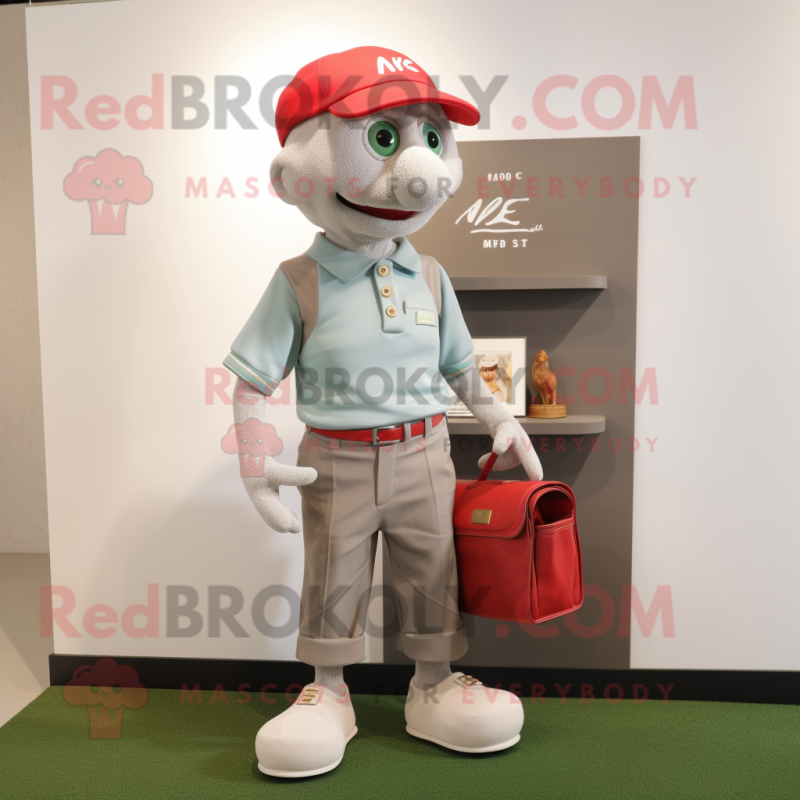 nan Aglet mascot costume character dressed with a Polo Tee and Wallets nan Aglet mascot costume character dressed with a Polo Tee and Wallets