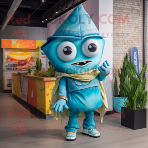 Cyan Tacos mascotte kostuum...