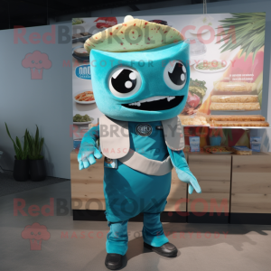 Cyan Tacos mascotte kostuum...