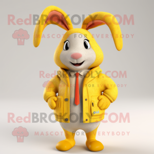 Mascotte de lapin jaune...