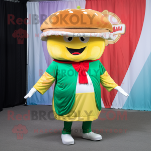 nan Hamburger mascot costume character dressed with a Hoodie and Bow ties