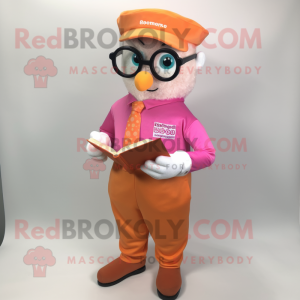 Orange Pink maskot kostume...