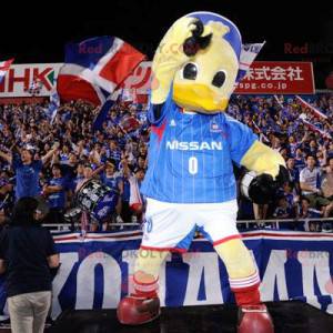 Jätteandgul kycklingmaskot i sportkläder - Redbrokoly.com
