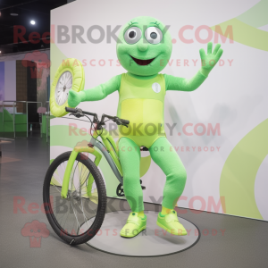 Limegrøn Unicyclist maskot...