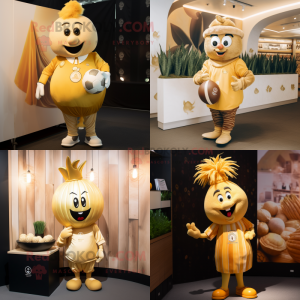 Gold Onion mascotte kostuum...