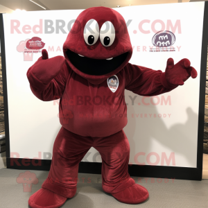 Maroon Hydra maskot kostume...