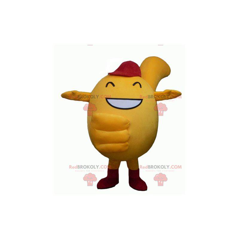Mascotte de bonhomme jaune tout rond et mignon - Redbrokoly.com