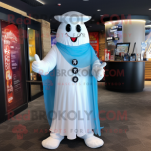 nan Ghost mascot costume character dressed with a Capri Pants and Hat pins