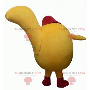 Mascote do boneco de neve amarelo redondo e fofo -