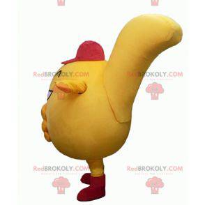 Kulatý a roztomilý žlutý sněhulák maskot - Redbrokoly.com