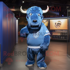 Blauer Bison Maskottchen...