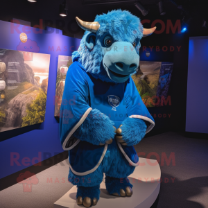 Blauer Bison Maskottchen...