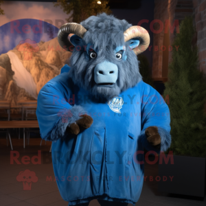 Blauer Bison Maskottchen...