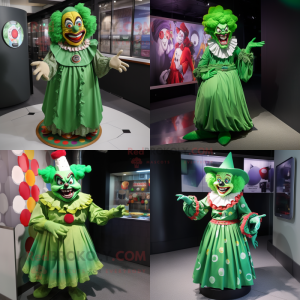 Green Evil Clown maskot...