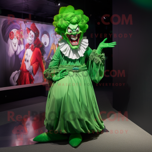 Green Evil Clown maskot...