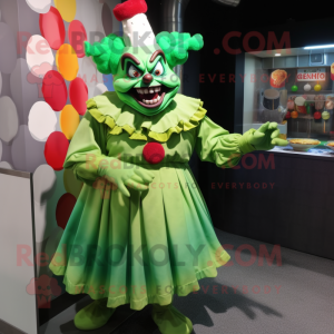 Green Evil Clown mascotte...