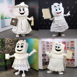 Postava maskota z bílých...