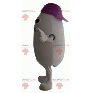 Giant white snowman mascot all round and cute - Redbrokoly.com