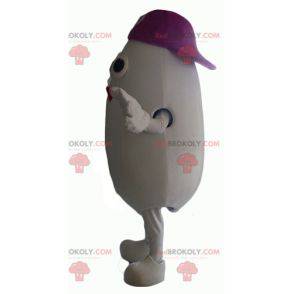 Giant white snowman mascot all round and cute - Redbrokoly.com