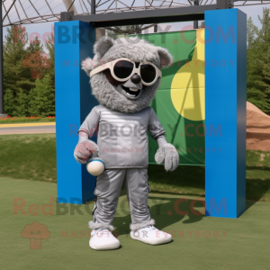 Grey Soccer Goal maskot...