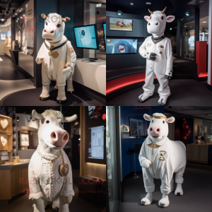 Witte Hereford Cow mascotte...