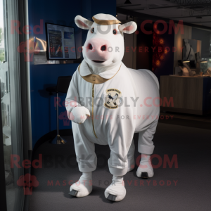 Witte Hereford Cow mascotte...