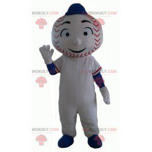 Mascota del muñeco de nieve con una cabeza en forma de béisbol