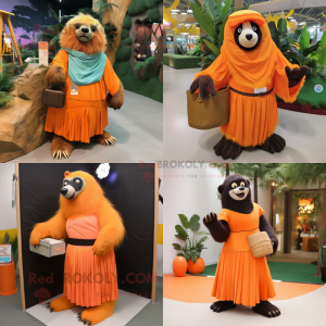 Orange Sloth Bear mascotte...