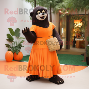 Orange Sloth Bear maskot...