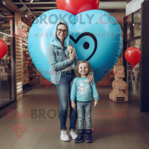 Cyan Heart Shaped Balloons...