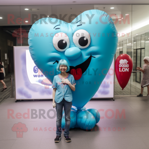 Cyan Heart Shaped Balloons...