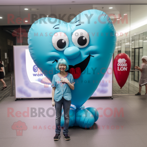 Cyan hjärtformade ballonger...