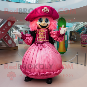 Rosa pirat maskotdräkt...