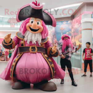 Rosa piratmaskot drakt...