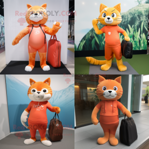 Orange Cat maskot drakt...