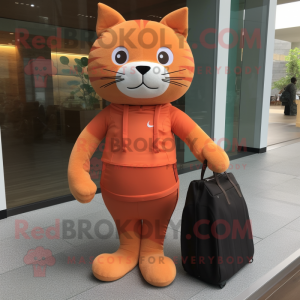 Orange Cat maskot drakt...