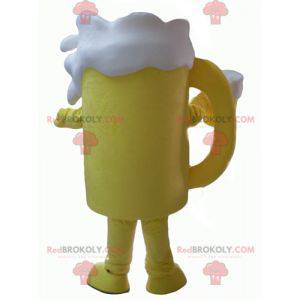Giant yellow and white beer glass mascot - Redbrokoly.com