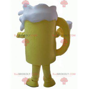 Mascotte de verre de bière jaune et blanc géant - Redbrokoly.com