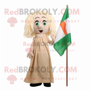 Beige irsk flag maskot...