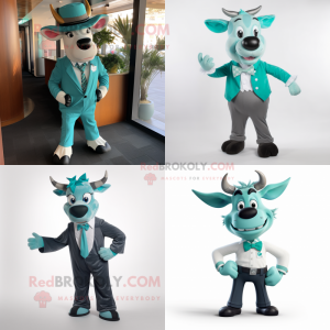 Postava maskota Teal Zebu...