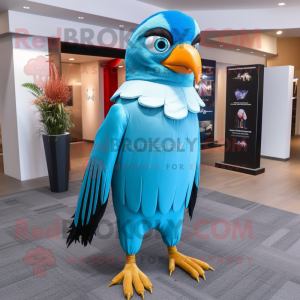 Sky Blue Hawk maskot kostym...