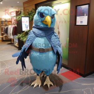 Sky Blue Hawk maskot kostym...