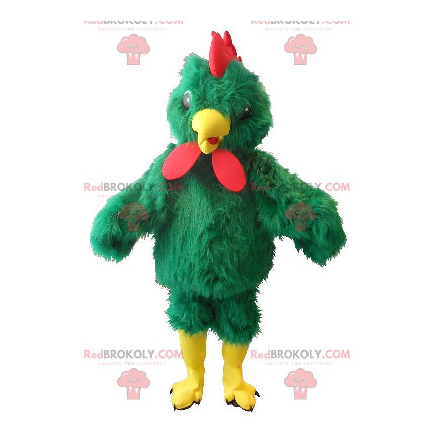 mascota de gallo verde gigante - Redbrokoly.com