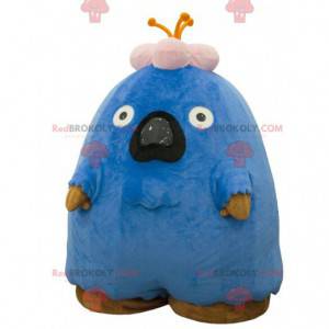 Mascot gran monstruo azul y rosa en blanco - Redbrokoly.com