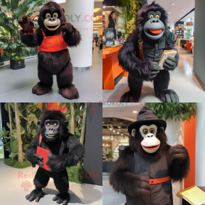 Zwart orang-oetan mascotte...