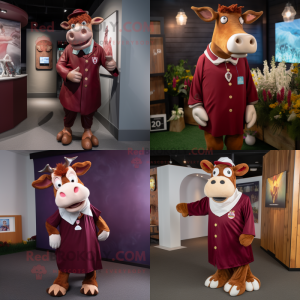 Maroon Guernsey Cow disfraz...