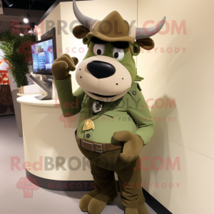 Olive Bull maskot kostume...